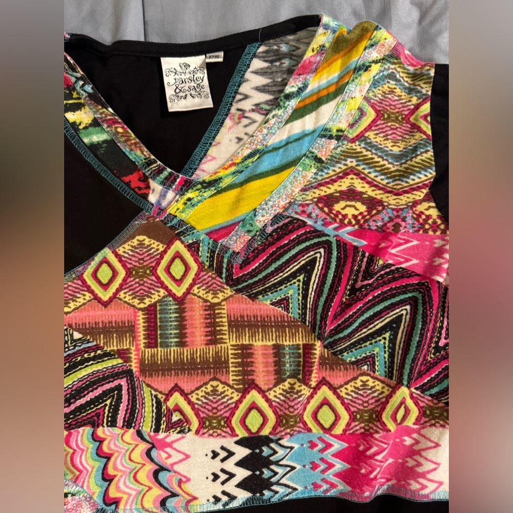 Parsley And Sage Boho Patchwork Top - image 4